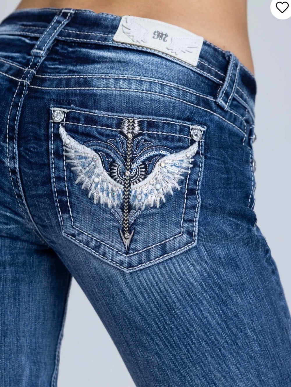 Miss Me size 28 angel wings pockets Jeans